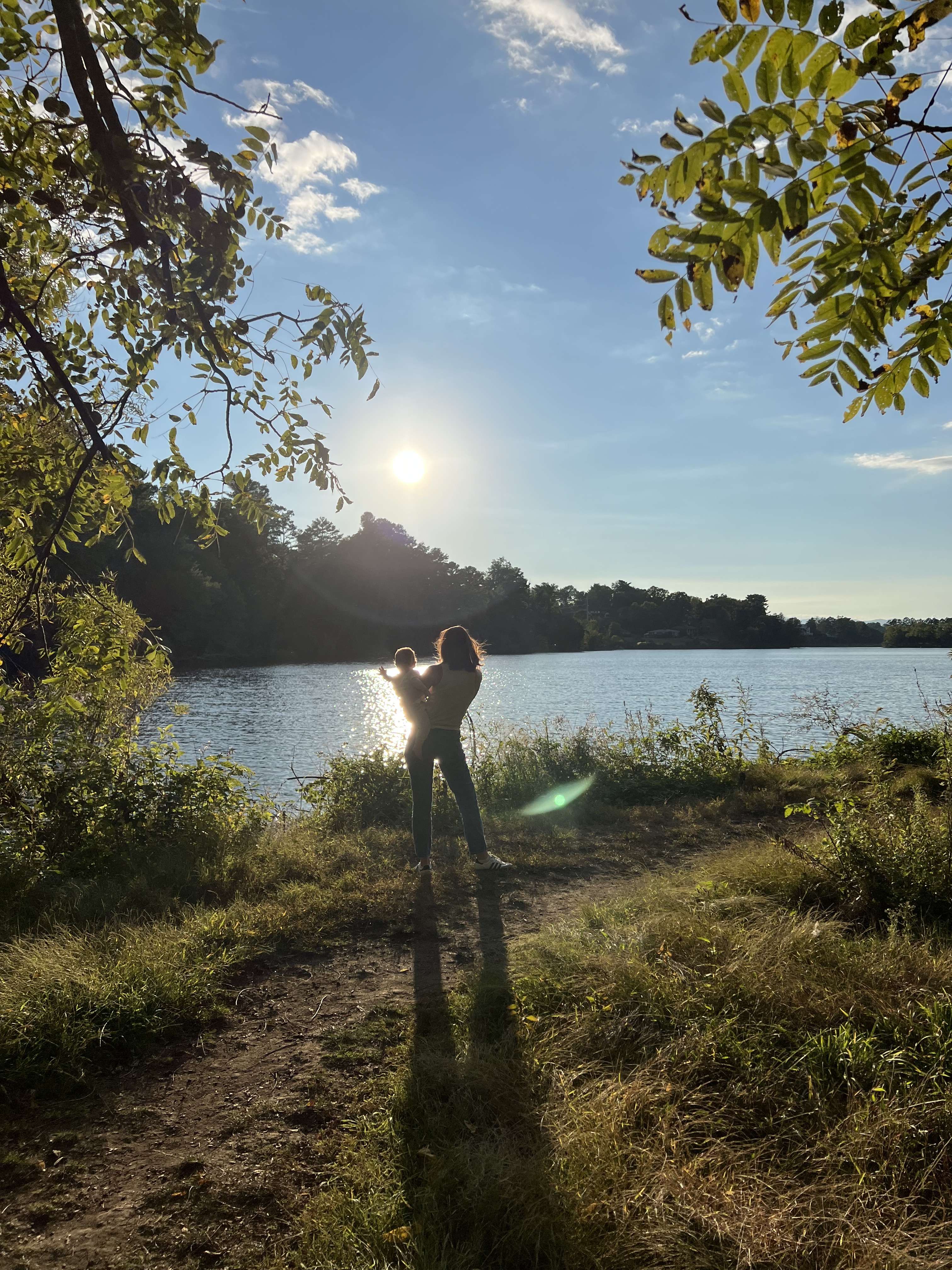 Mother and Child Near Lake